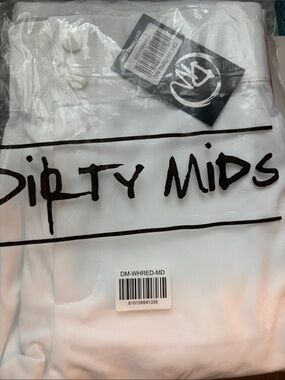 White Pant - Red Piping Dirty Mids Piped Baseball Pant